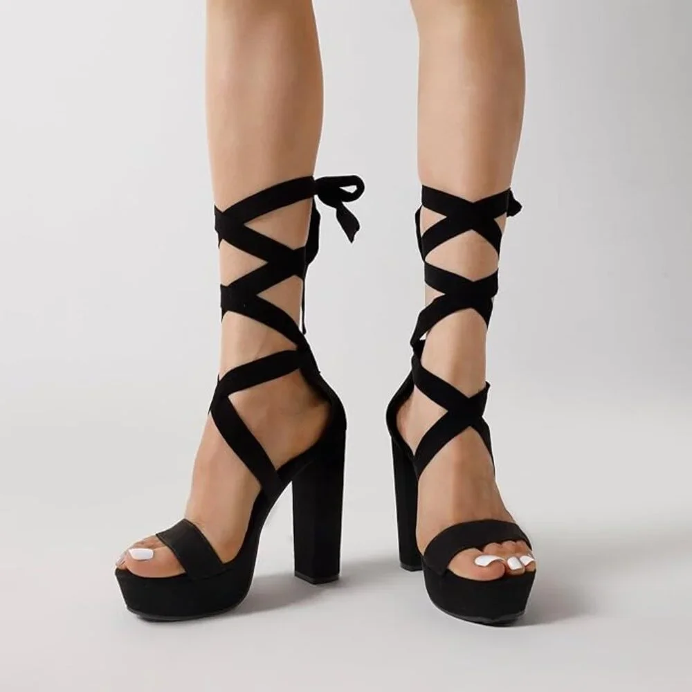 High Heels Chunky Block Platform Heels